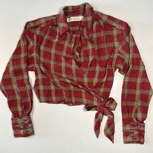 Free People Cropped Long Sleeve Blouse